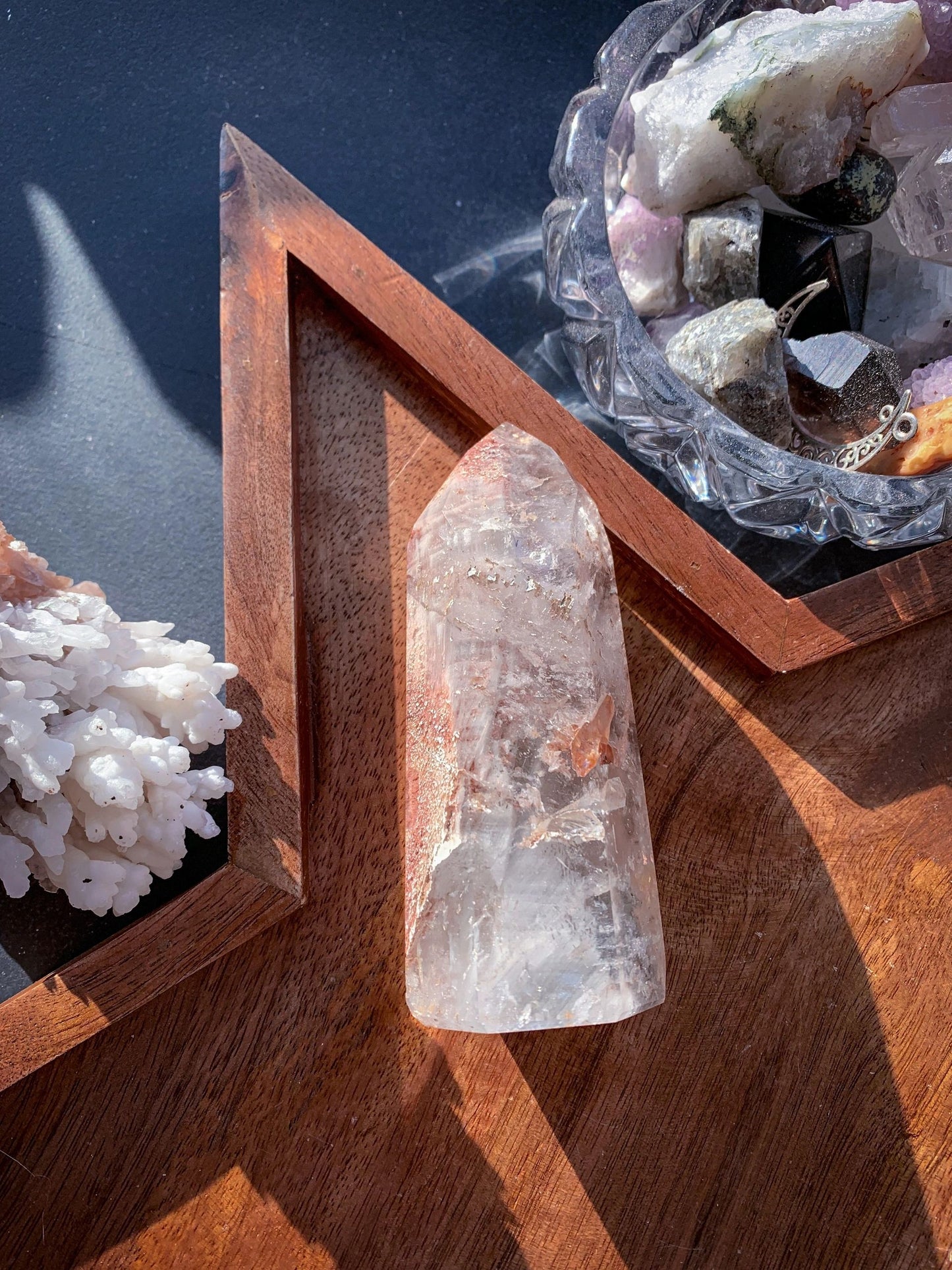 Garden Quartz Lodolite Included Quartz Tower #V