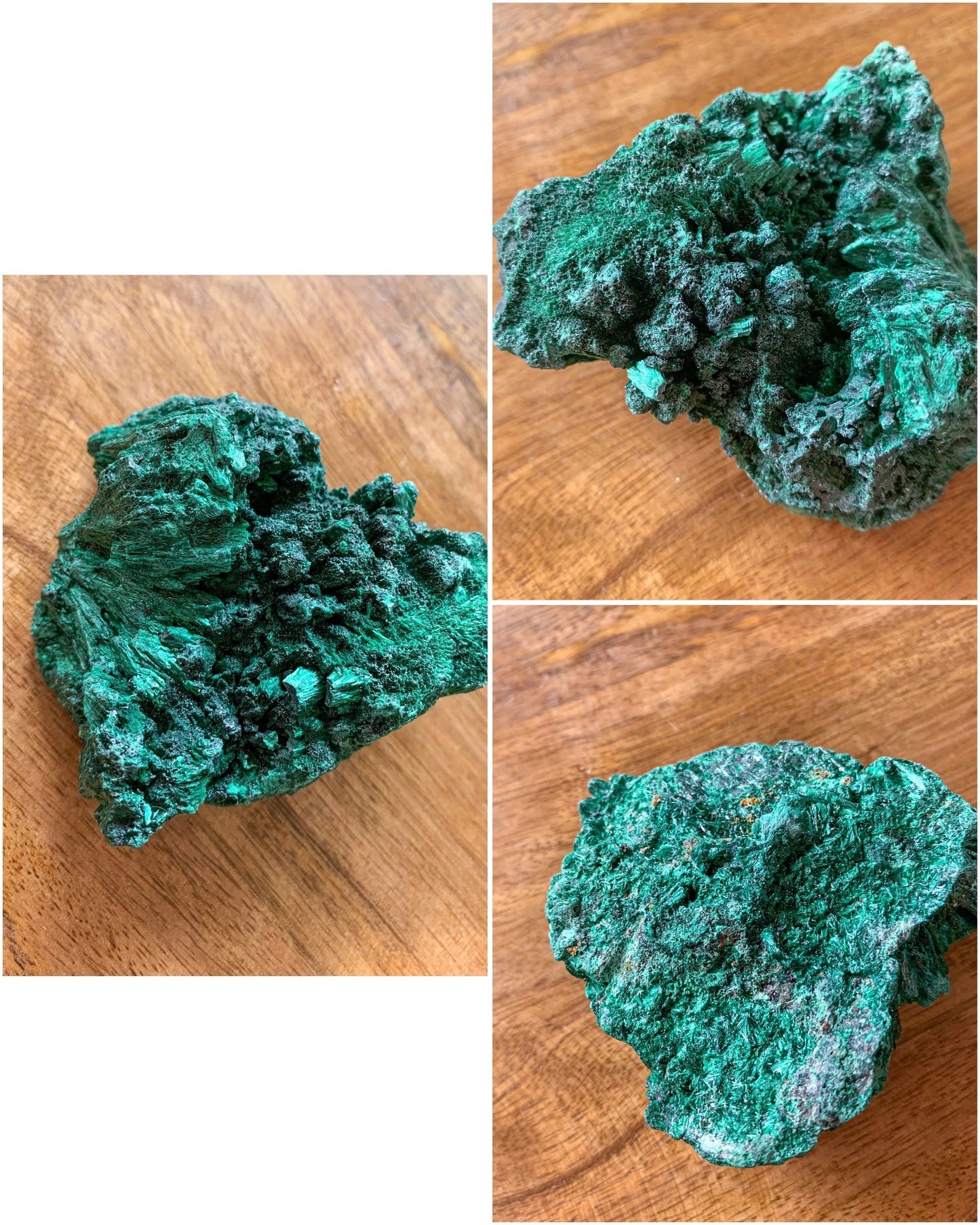 Raw Fibrous Malachite