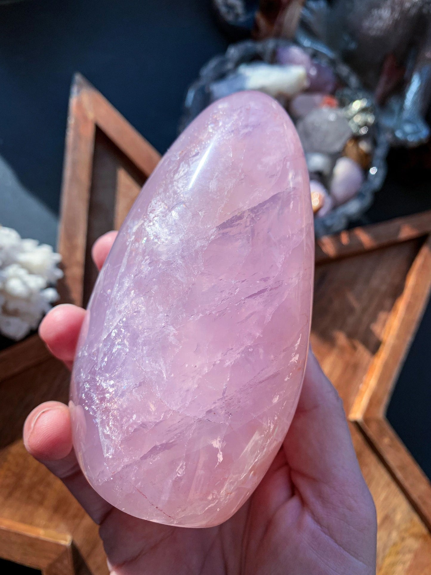 Purple Rose Quartz with Dendrite Freeform #B