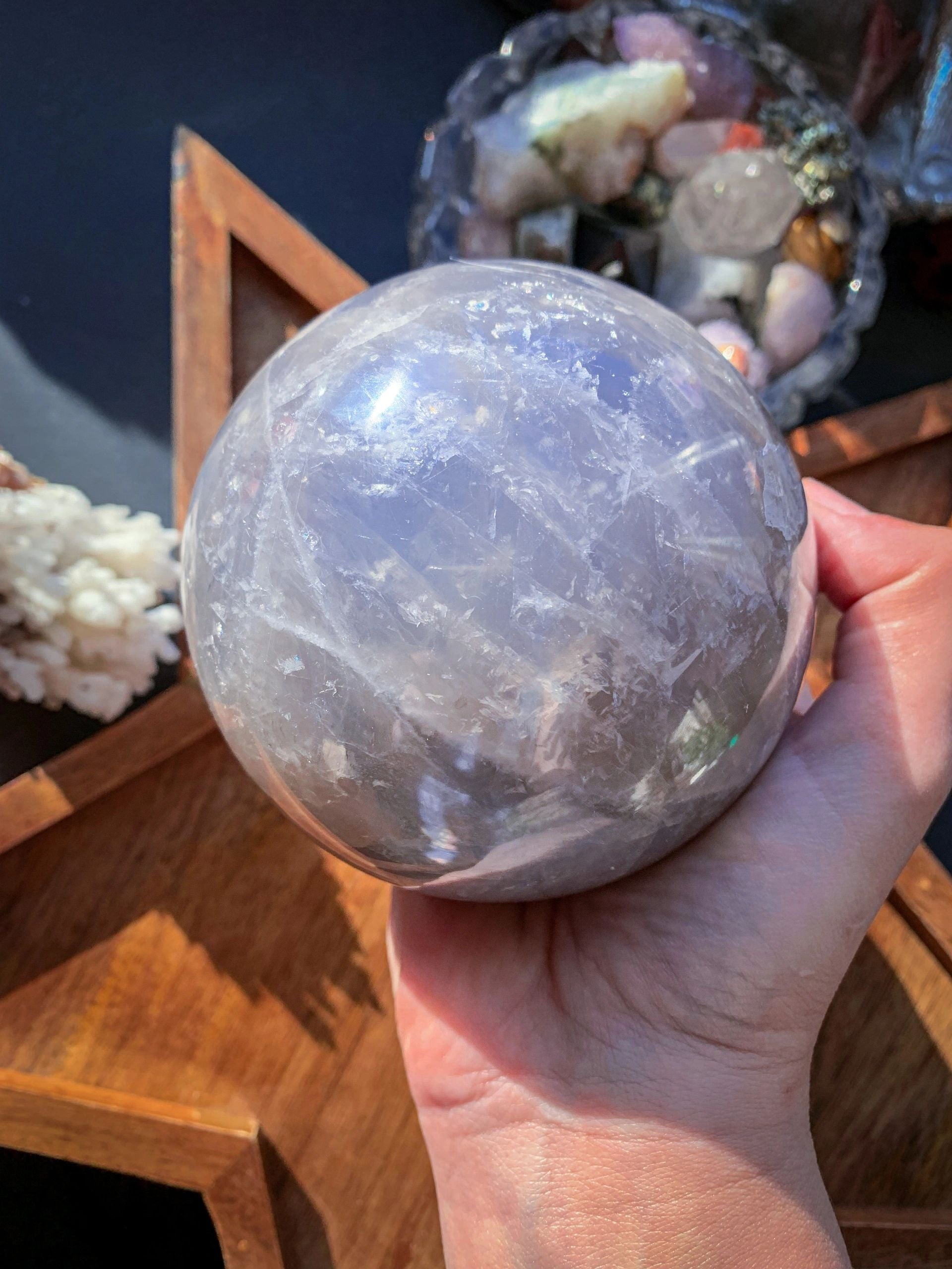 Blue Rose Quartz Extra Large Sphere #A