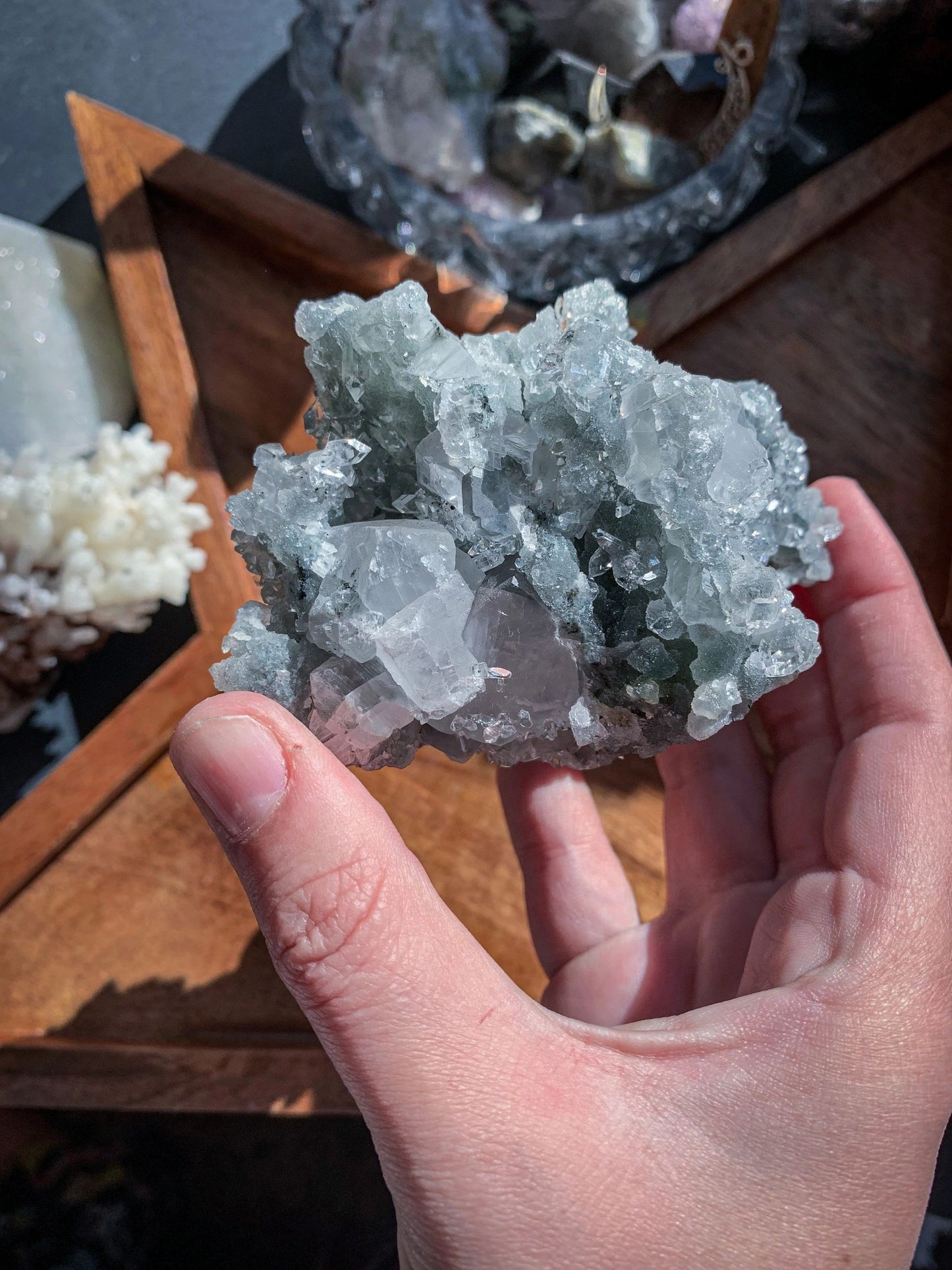 Black Chalcedony with Apophyllite Cluster #G