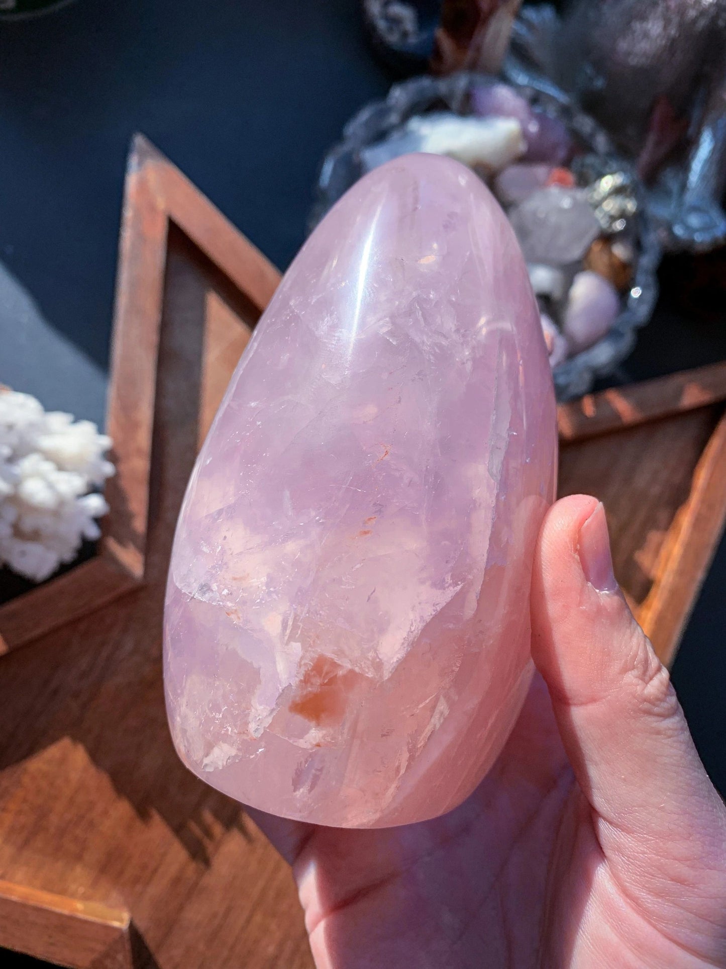 Purple Rose Quartz with Dendrite Freeform #B