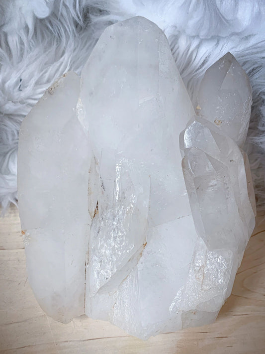 “Glacier Wall” Clear Quartz Cluster