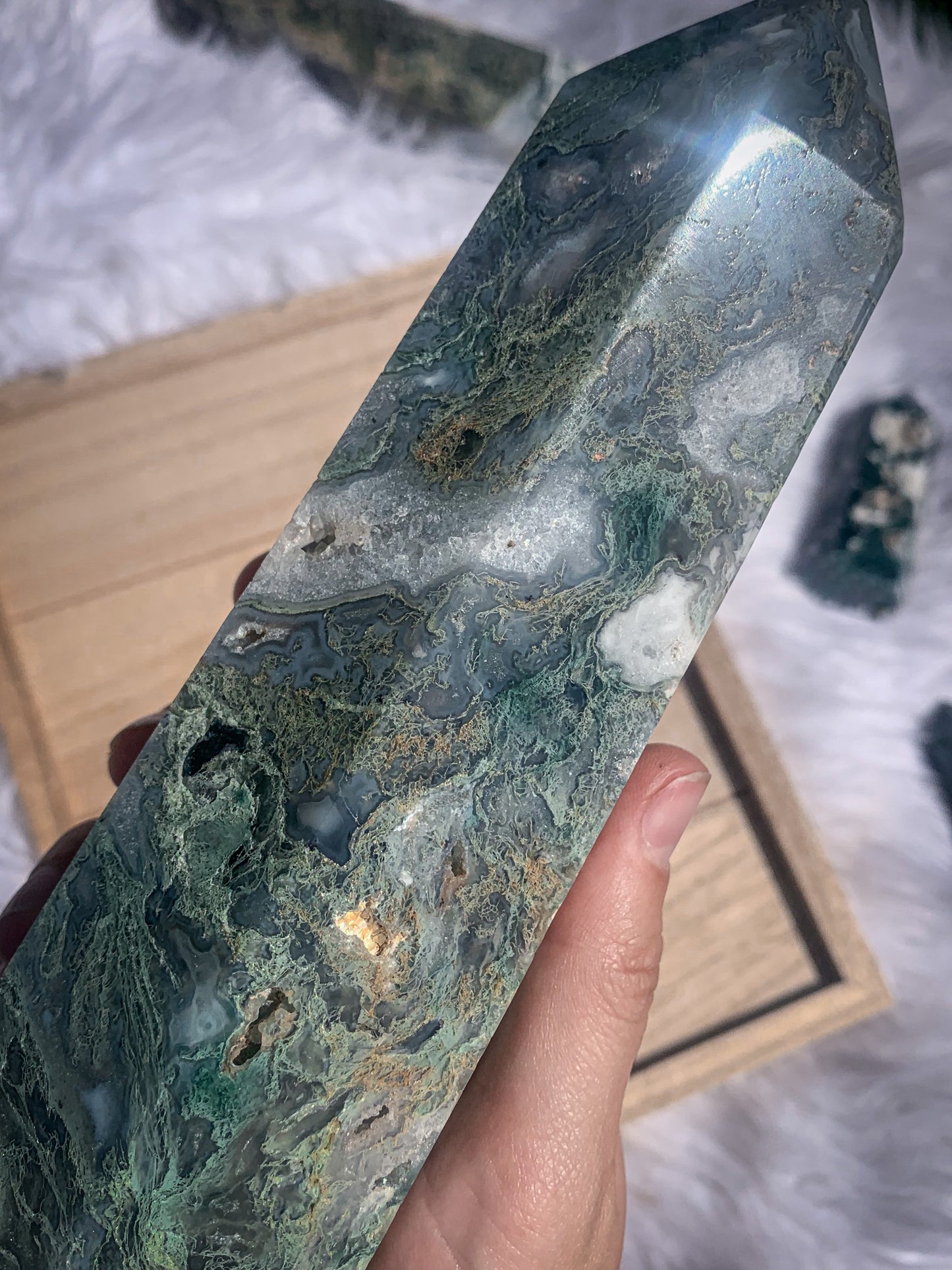 Moss Agate Tower - Large #B