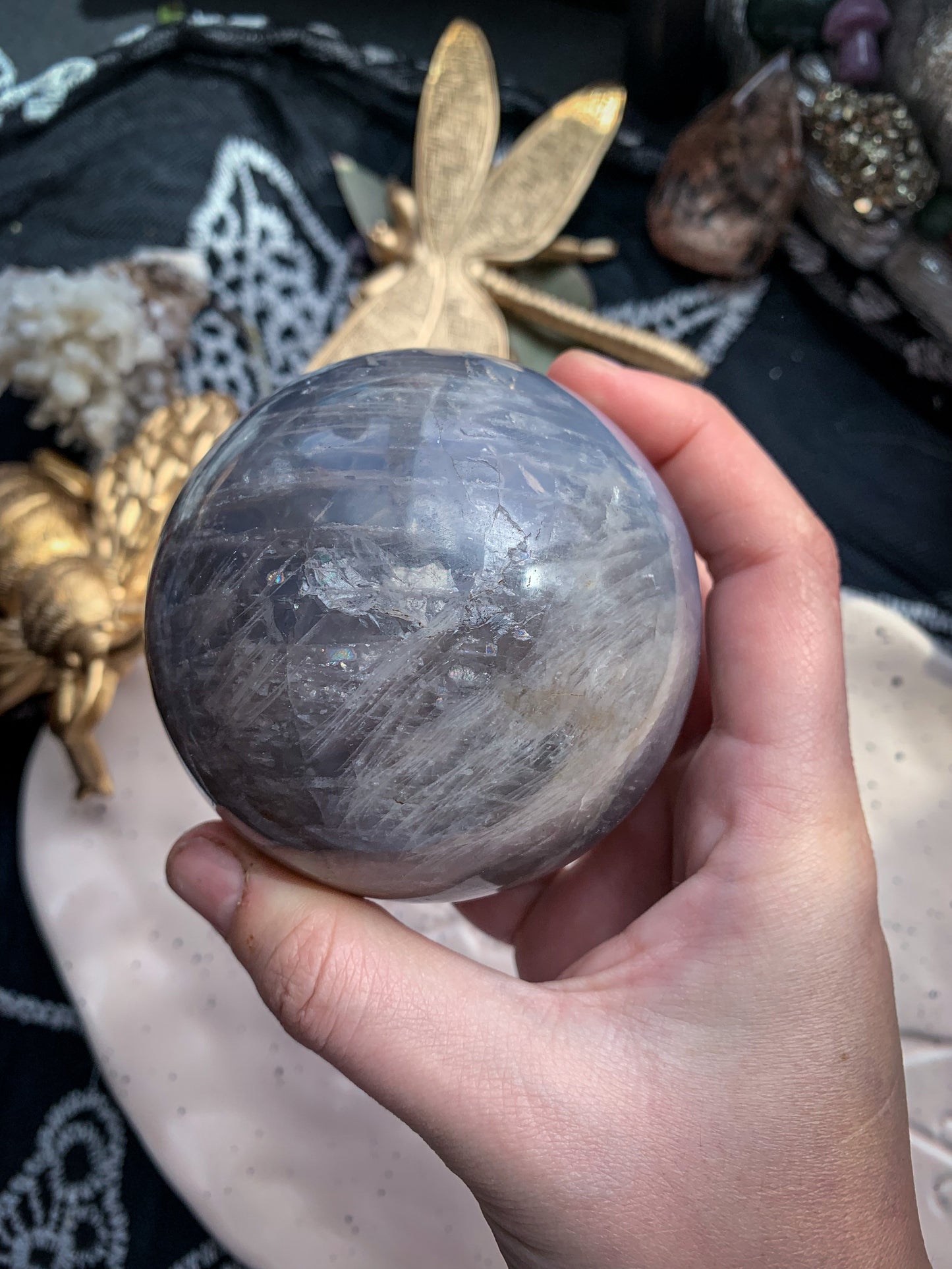 Blue Rose Quartz Sphere #B