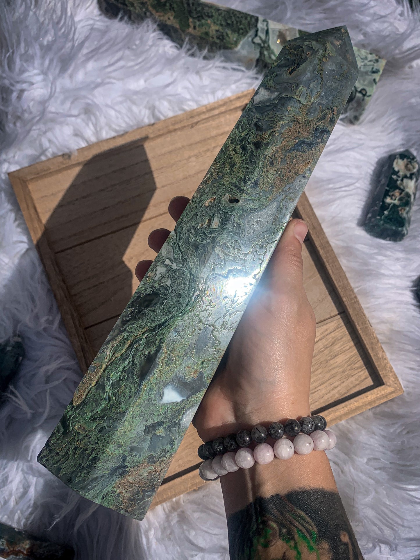 Moss Agate Tower - Large #B