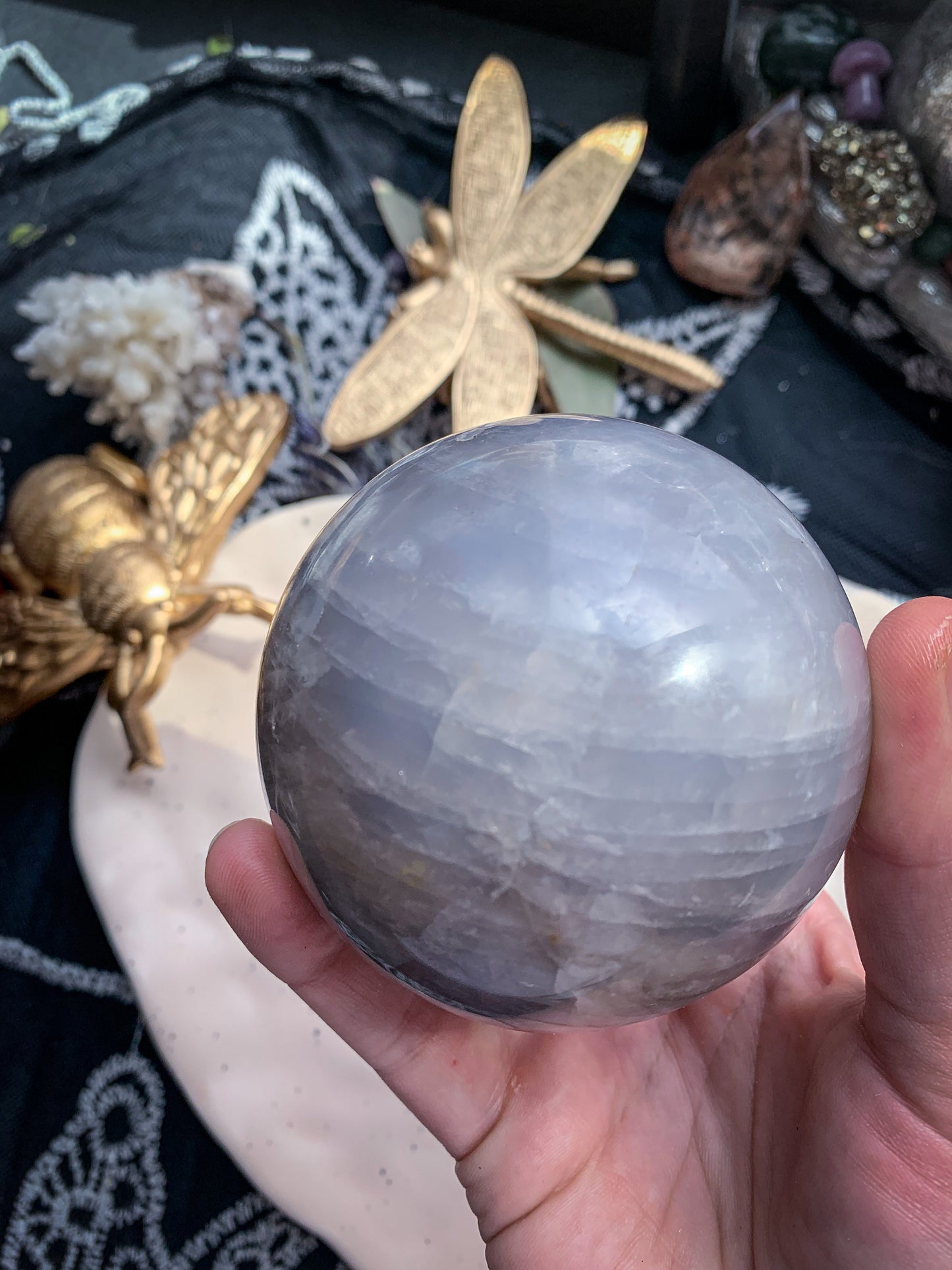 Blue Rose Quartz Sphere #B