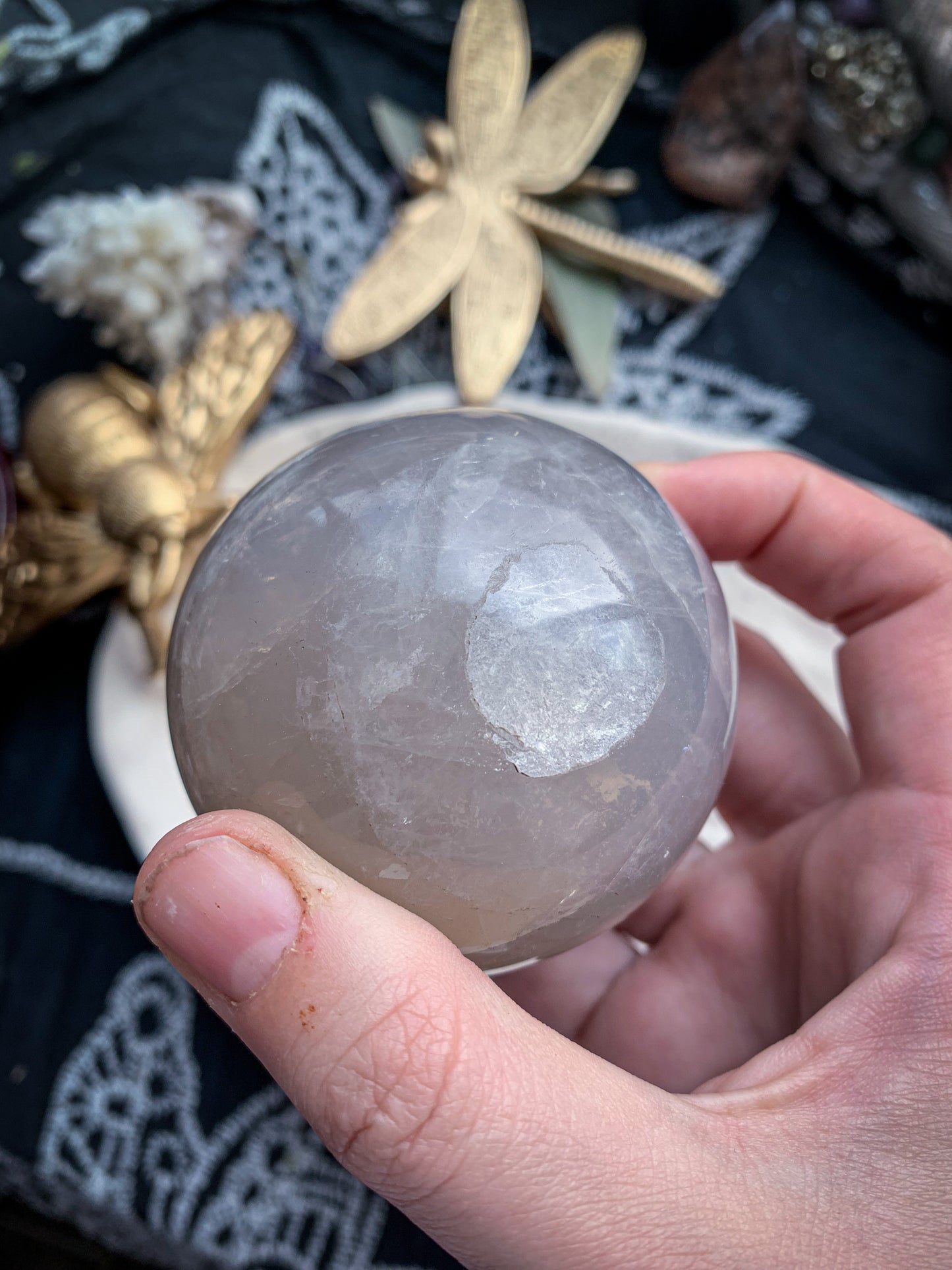 Blue Rose Quartz Sphere #D