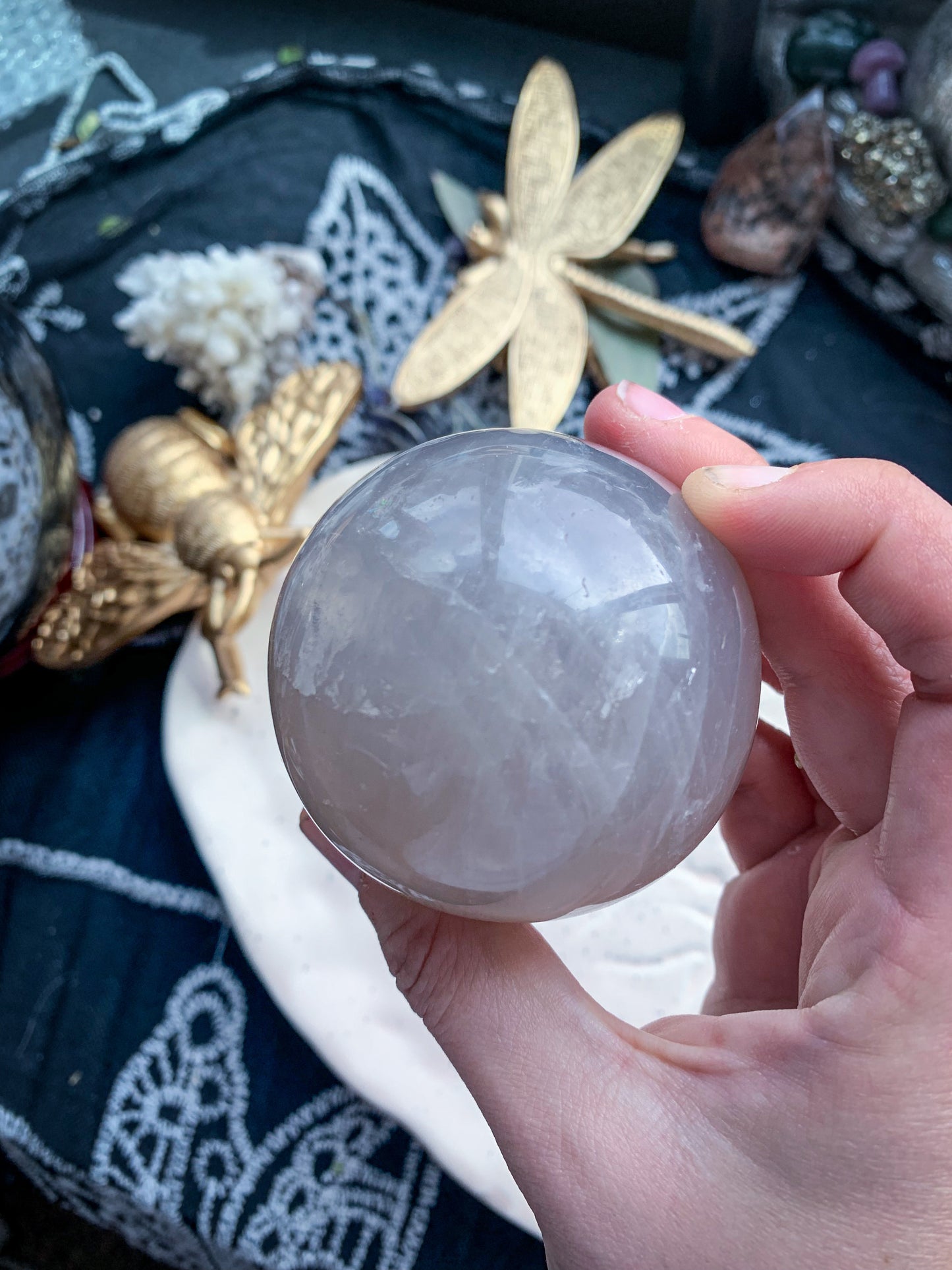 Blue Rose Quartz Sphere #D