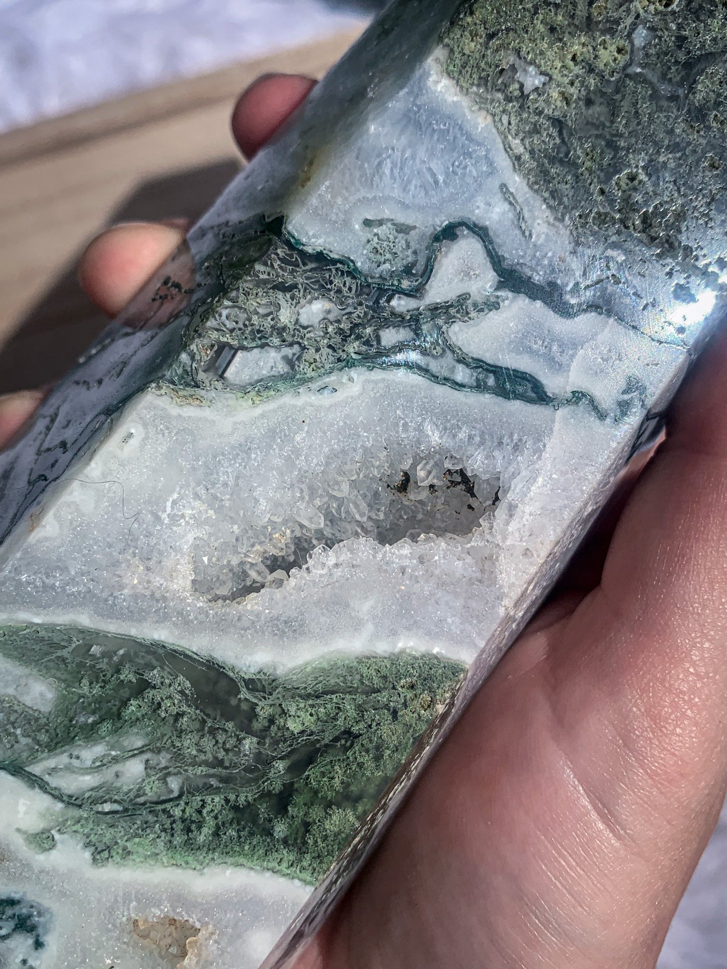 Moss Agate Tower - Large #B