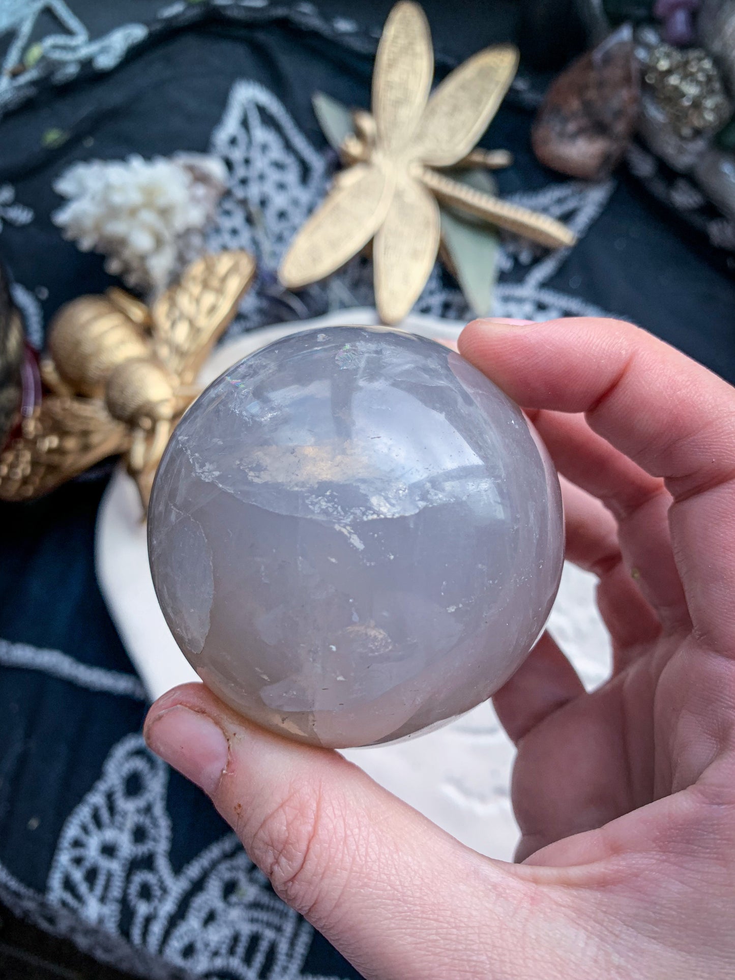 Blue Rose Quartz Sphere #D