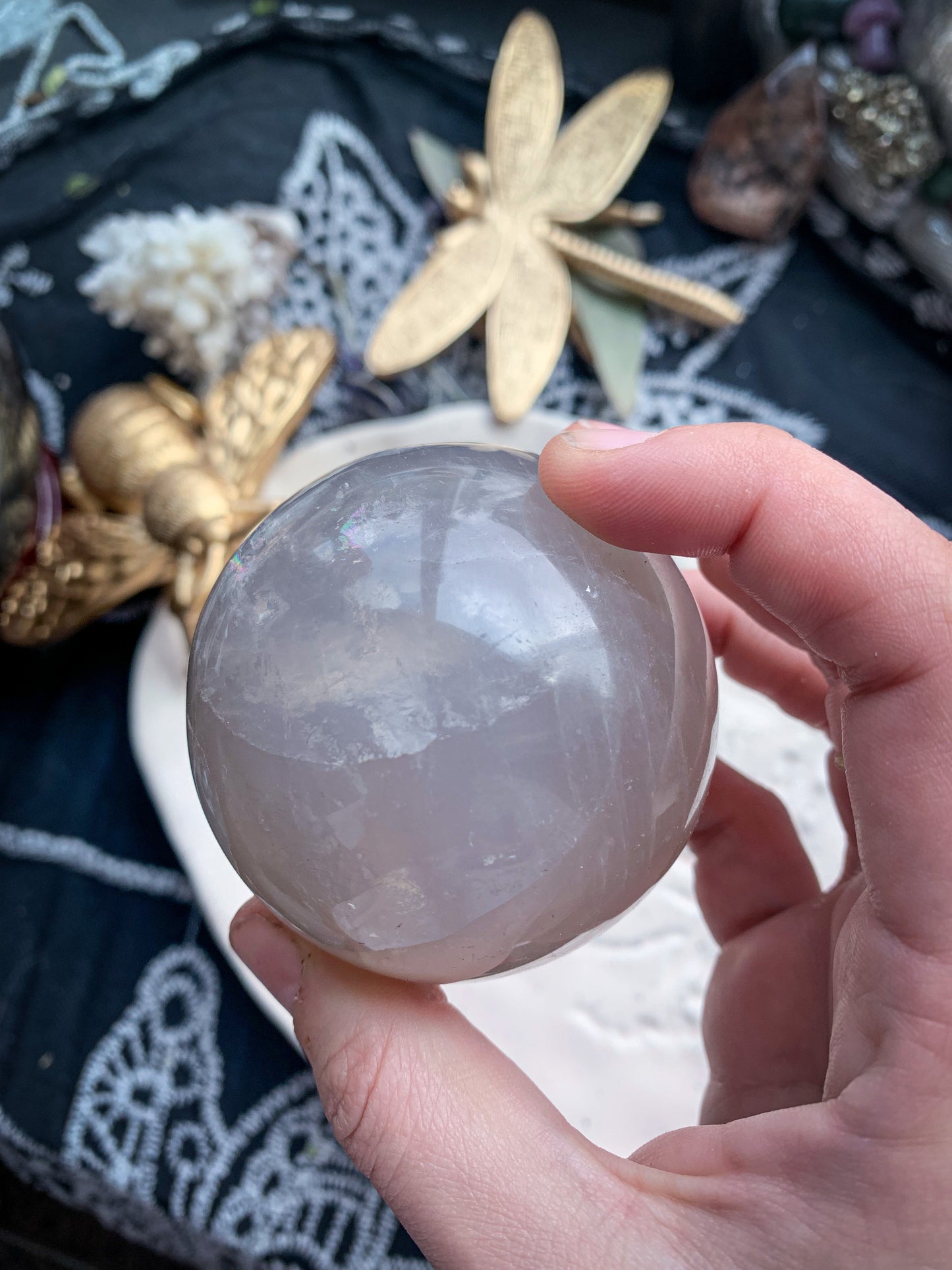 Blue Rose Quartz Sphere #D