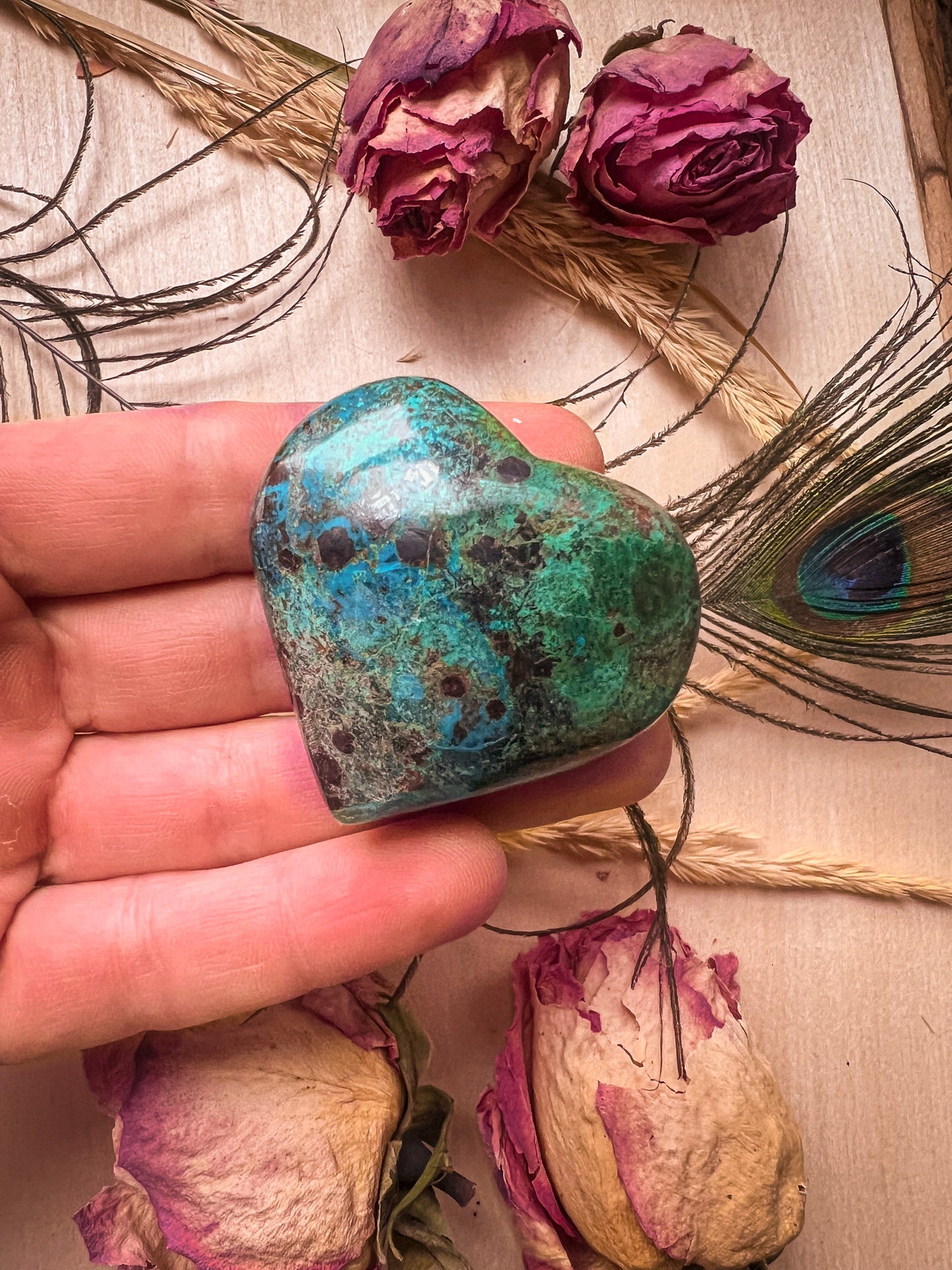 Chrysocolla Malachite Heart