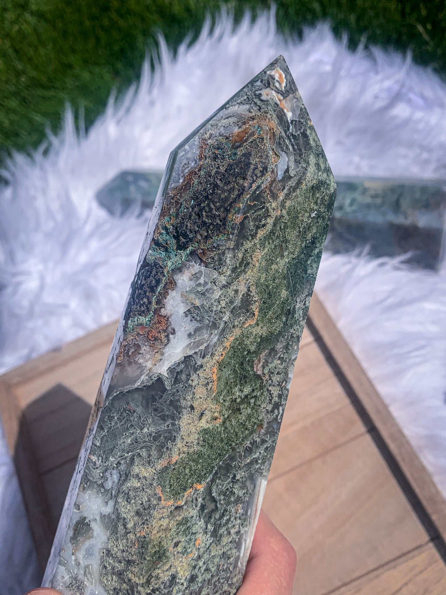 Moss Agate Tower - Large #B