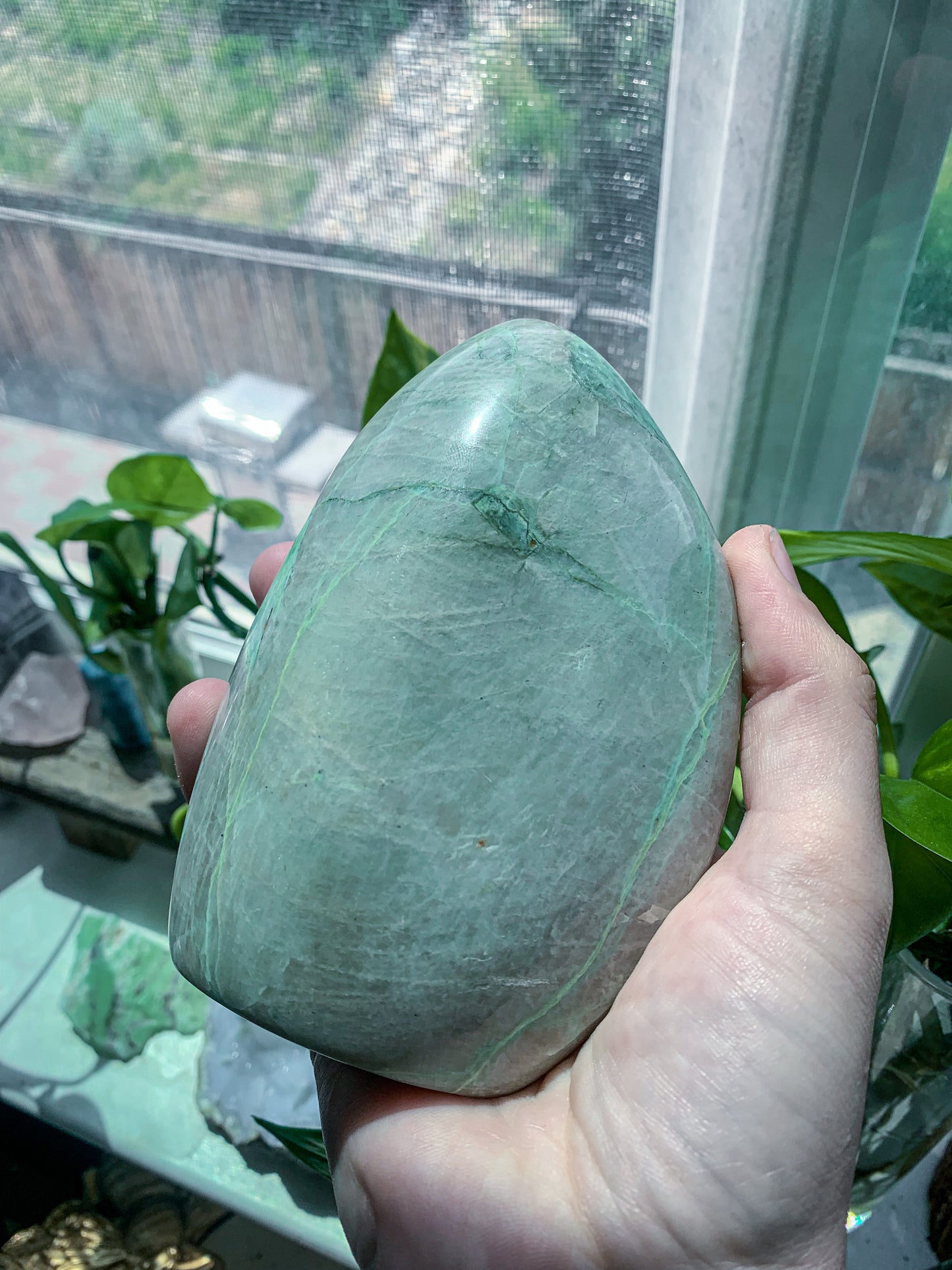 Green Moonstone Garnierite Sphere