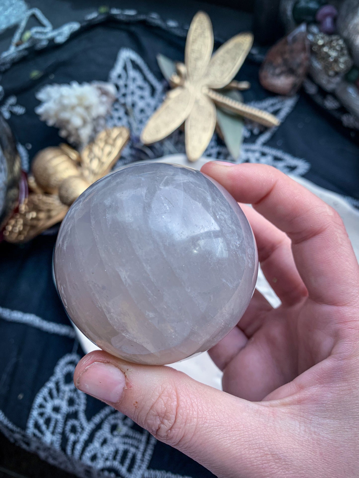 Blue Rose Quartz Sphere #D