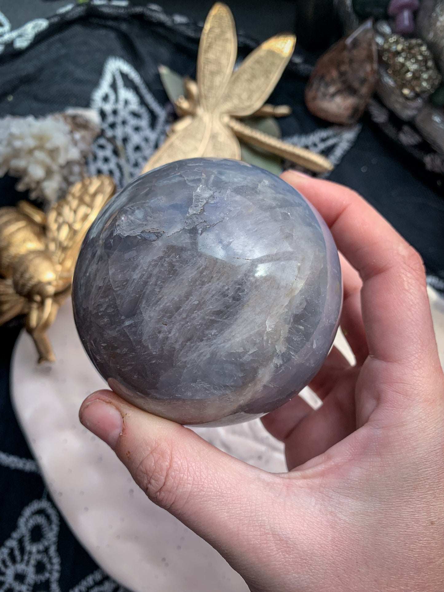 Blue Rose Quartz Sphere #B