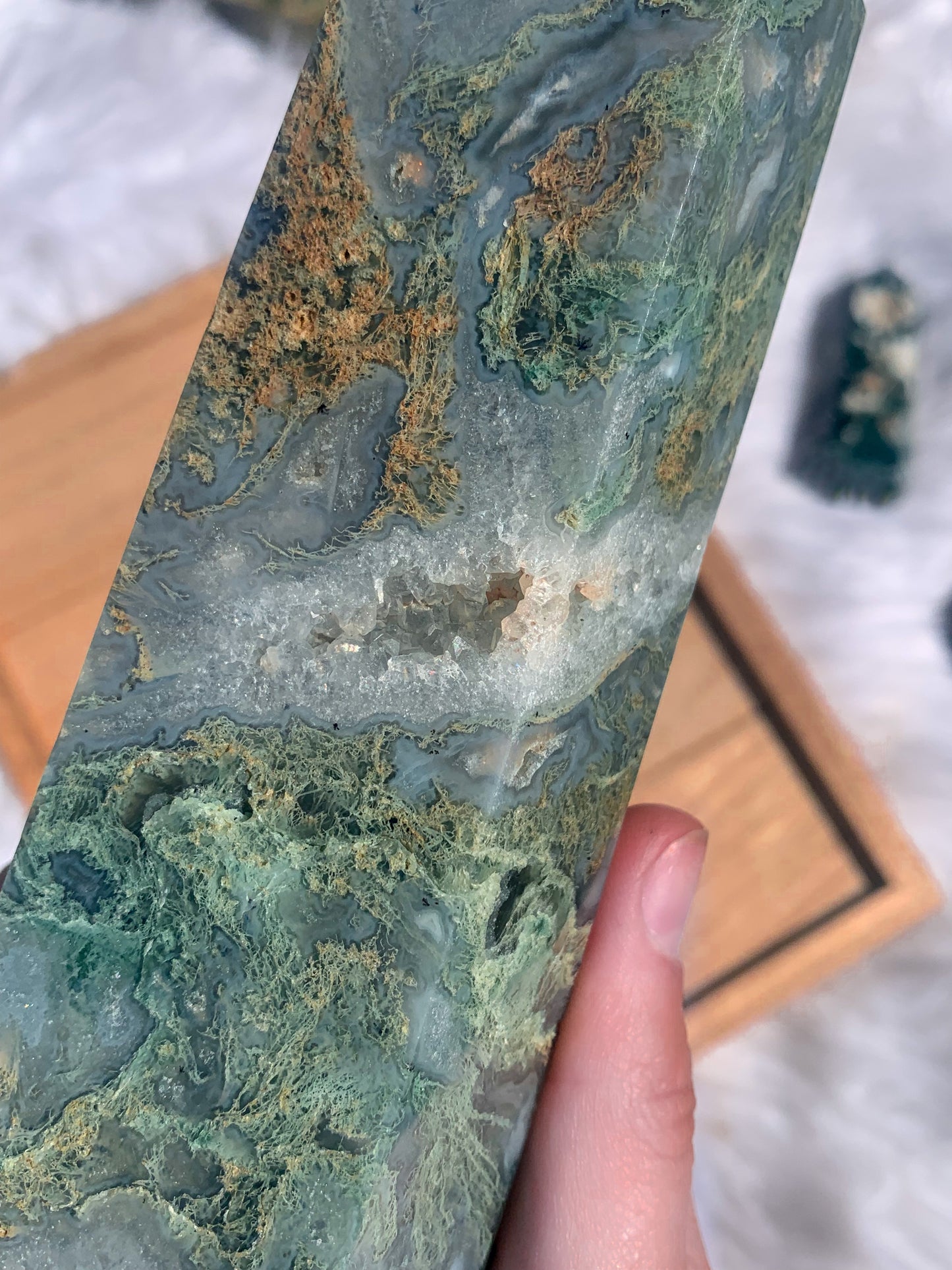 Moss Agate Tower - Large #B