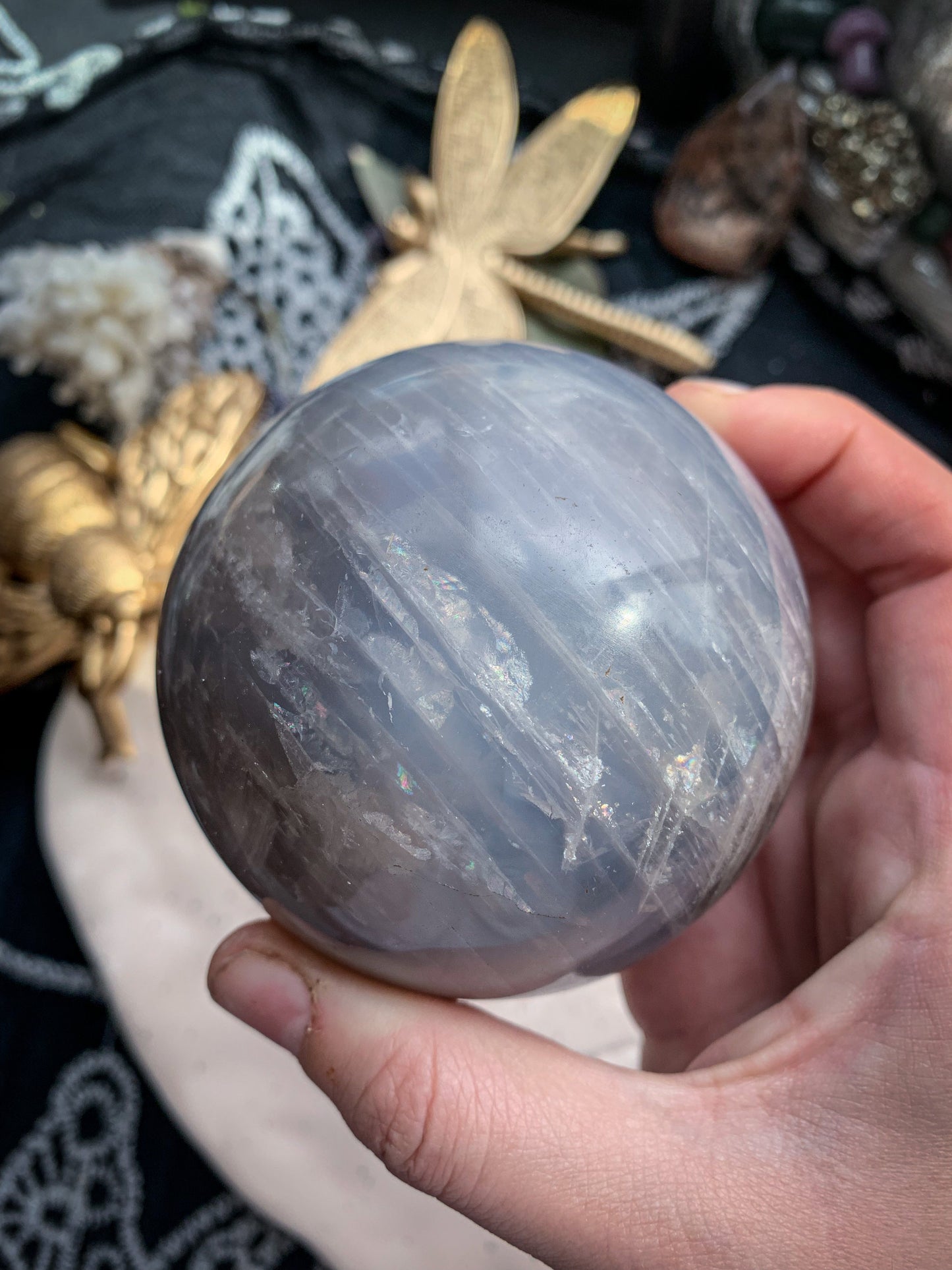 Blue Rose Quartz Sphere #B