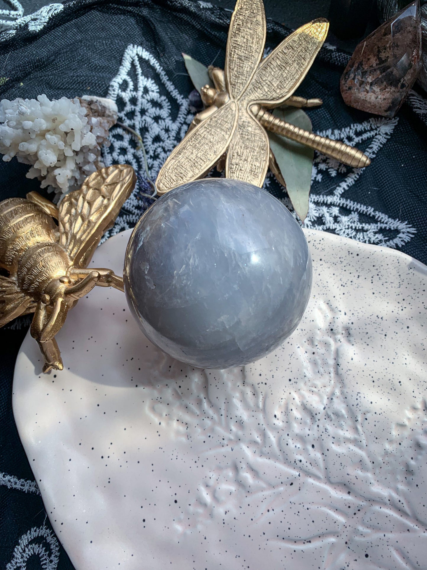 Blue Rose Quartz Sphere #B