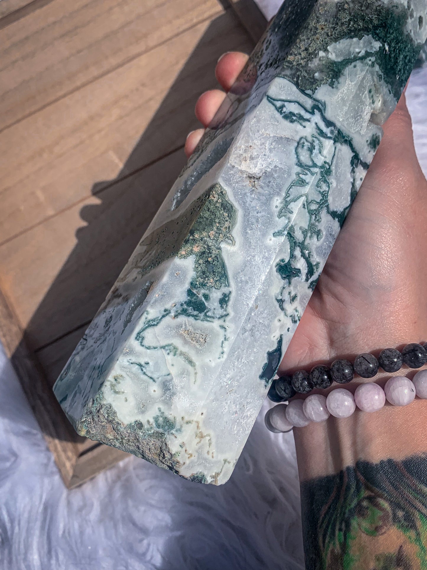 Moss Agate Tower - Large #B