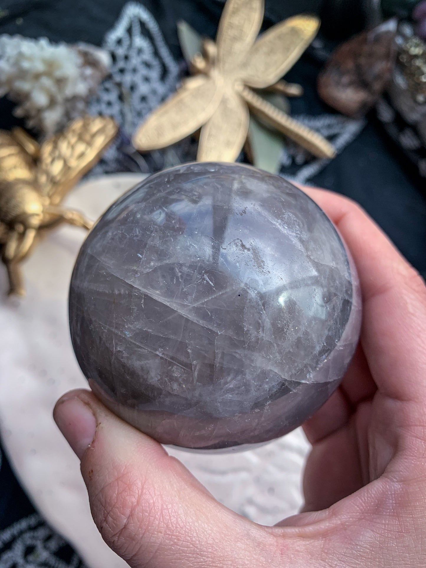 Blue Rose Quartz Sphere #C