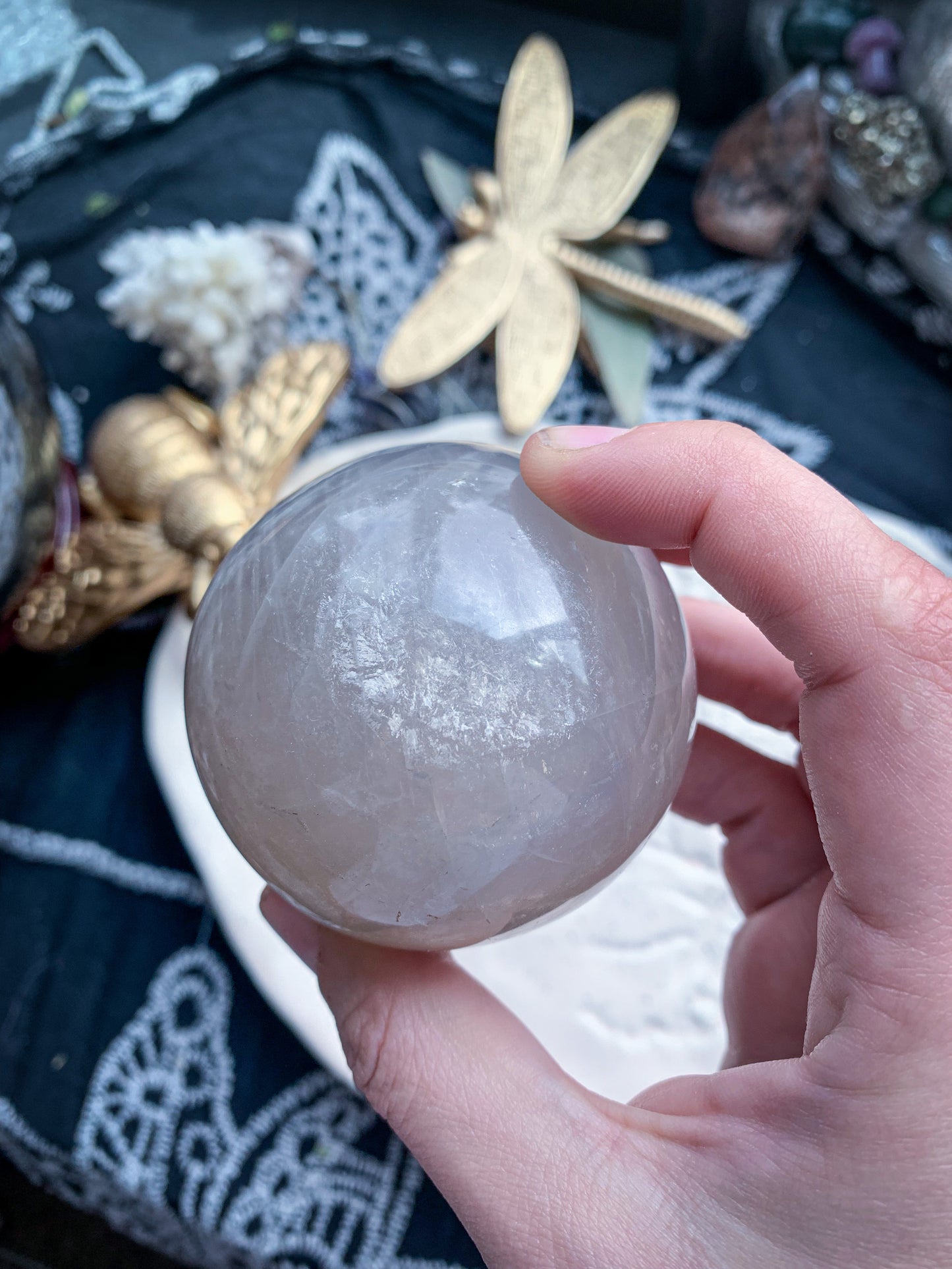 Blue Rose Quartz Sphere #D