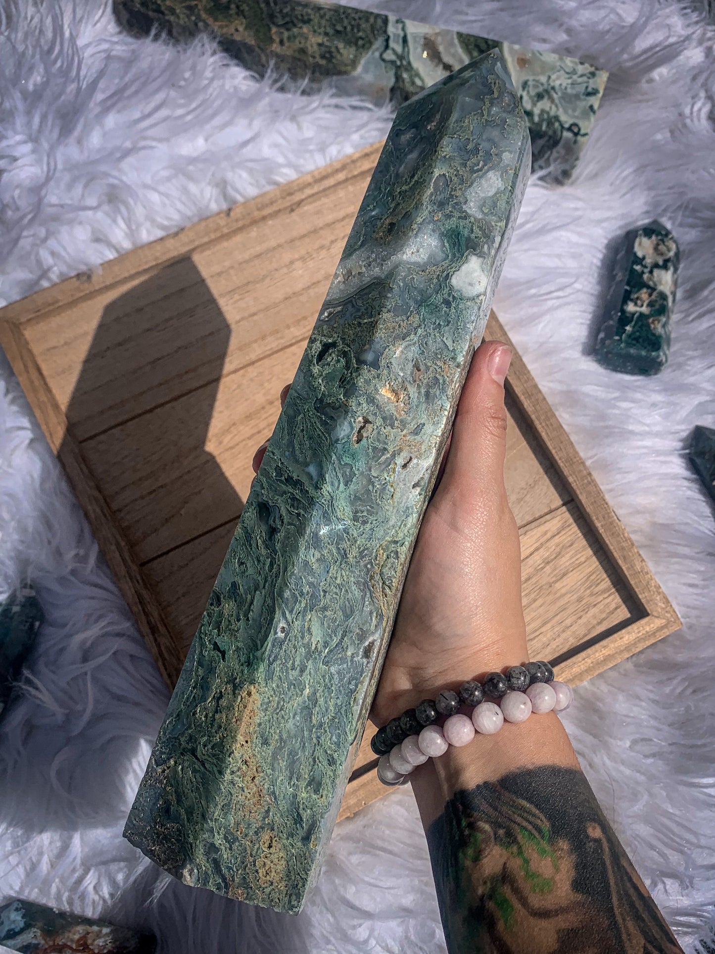 Moss Agate Tower - Large #B