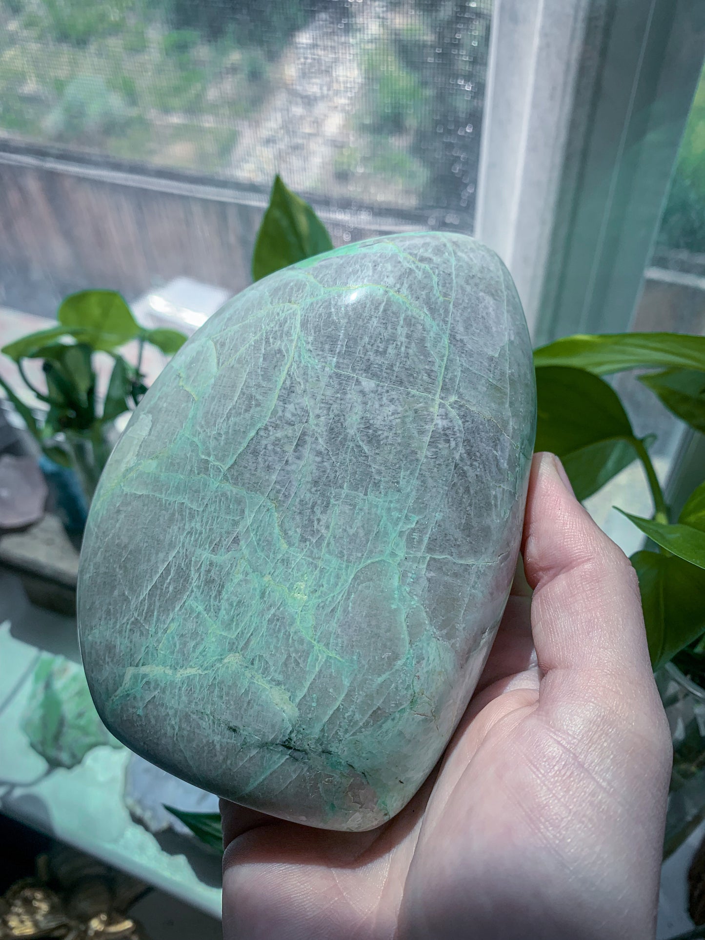 Green Moonstone Garnierite Sphere