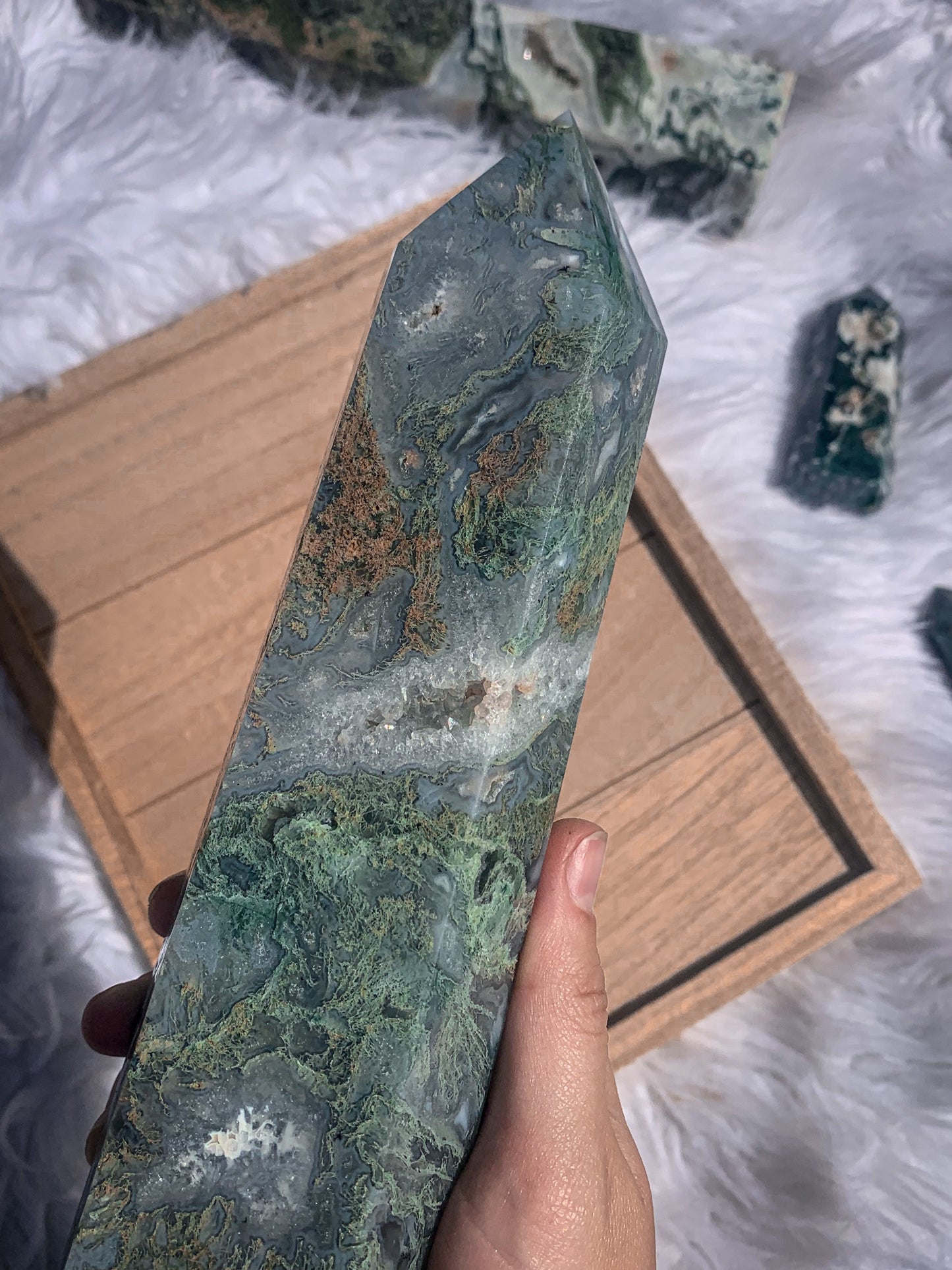 Moss Agate Tower - Large #B