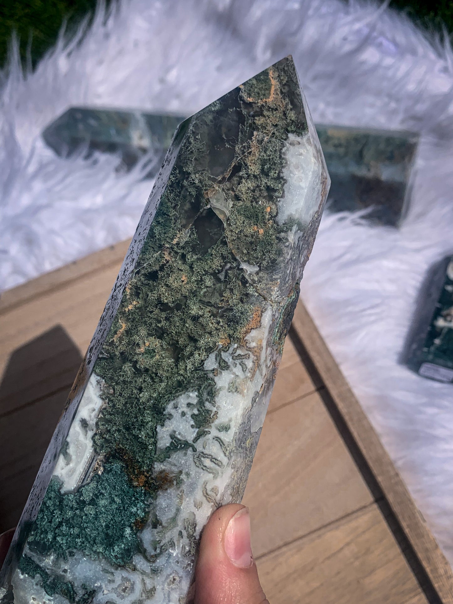 Moss Agate Tower - Large #B