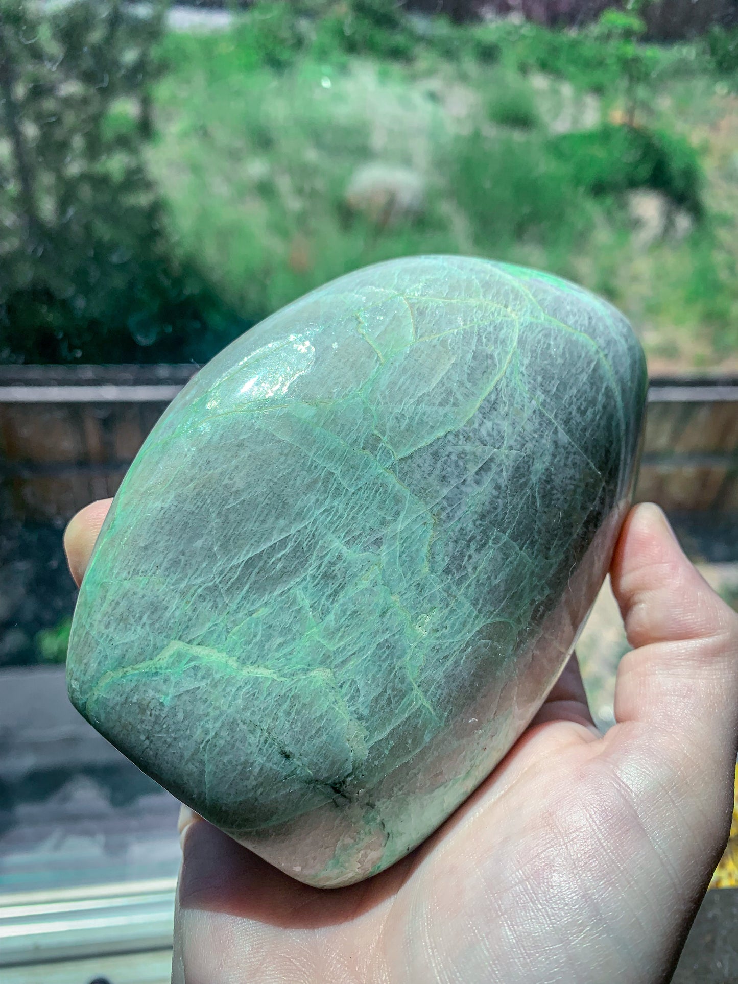 Green Moonstone Garnierite Sphere