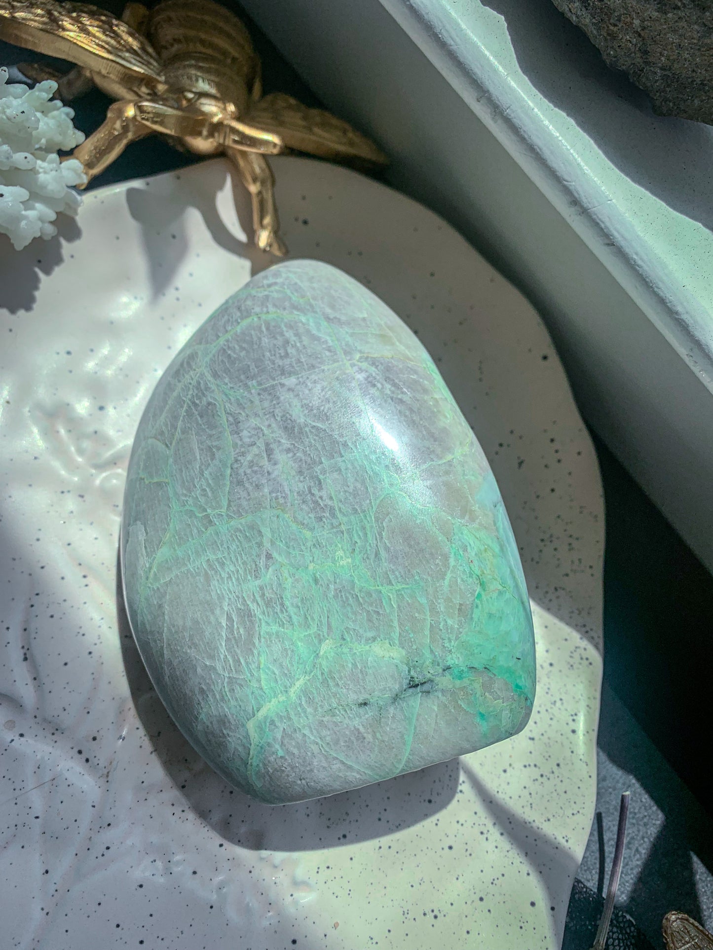 Green Moonstone Garnierite Sphere